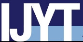 A blue and white logo for jy